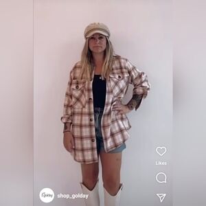 Golday plaid shirt jacket